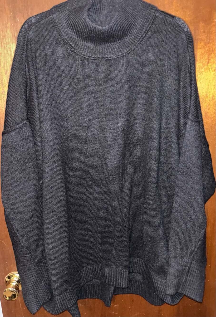 Crown & Ivy Women's Black Mock Neck Oversized Sweater Size XXL